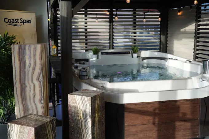 Inside the Regency Hot Tubs showroom in Aurora, Colorado