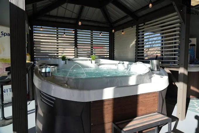Inside the Regency Hot Tubs showroom in Westminster, Colorado